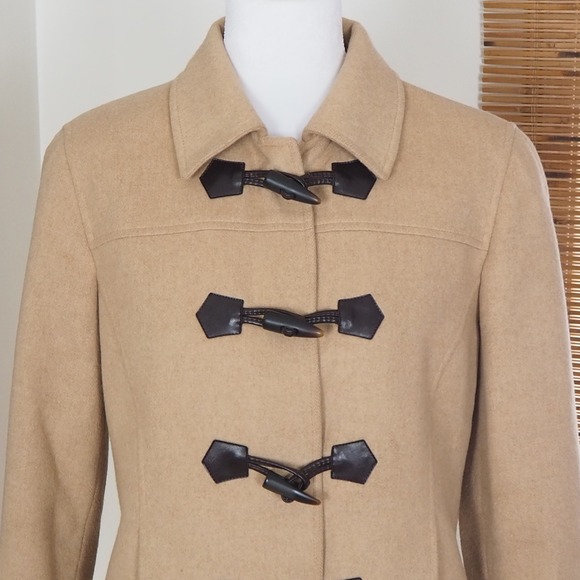 Talbots Jackets & Blazers - Vintage Talbots Camel Hair Jacket Women's Size 6 Petite Toggle Pea Coat Italy